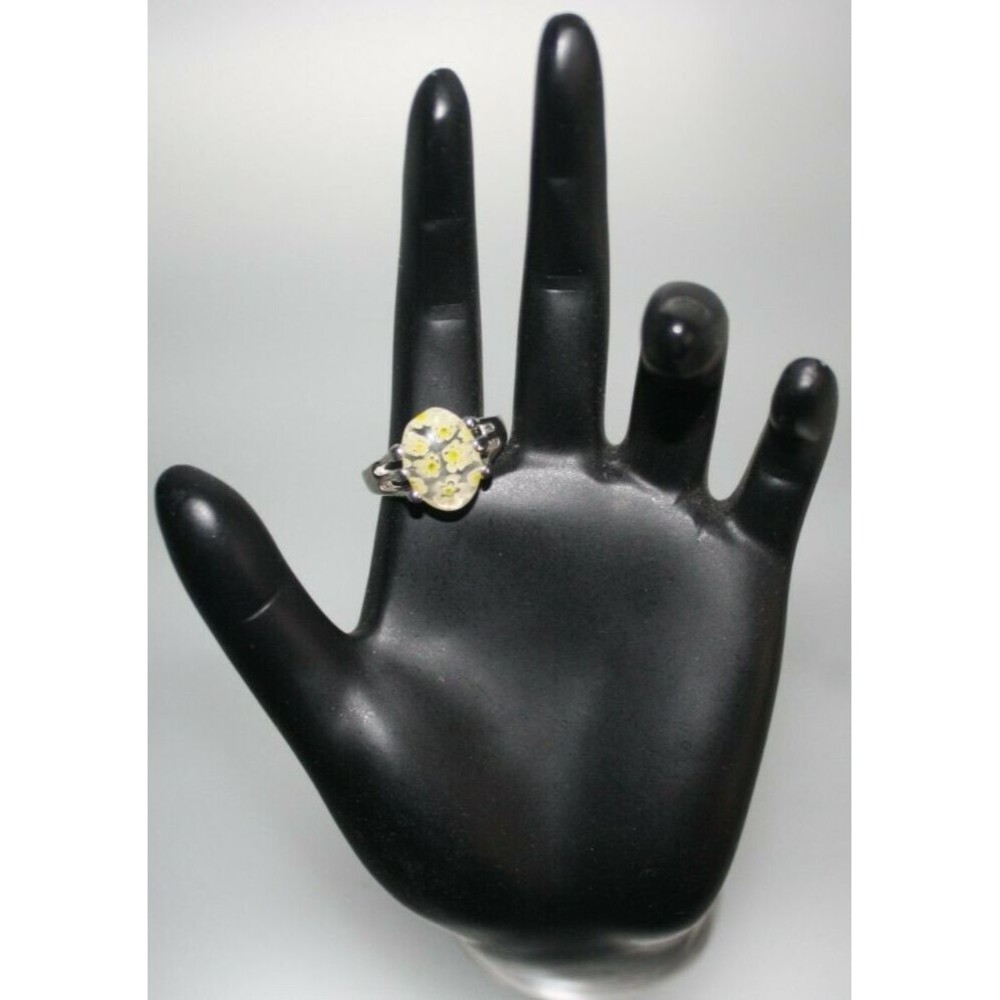 White Stone With Yellow Flowers Silver Women's Fashion Jewelry New
